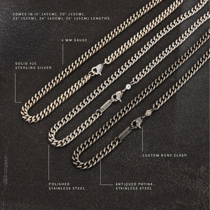Curb Chain x 6mm x Antiqued