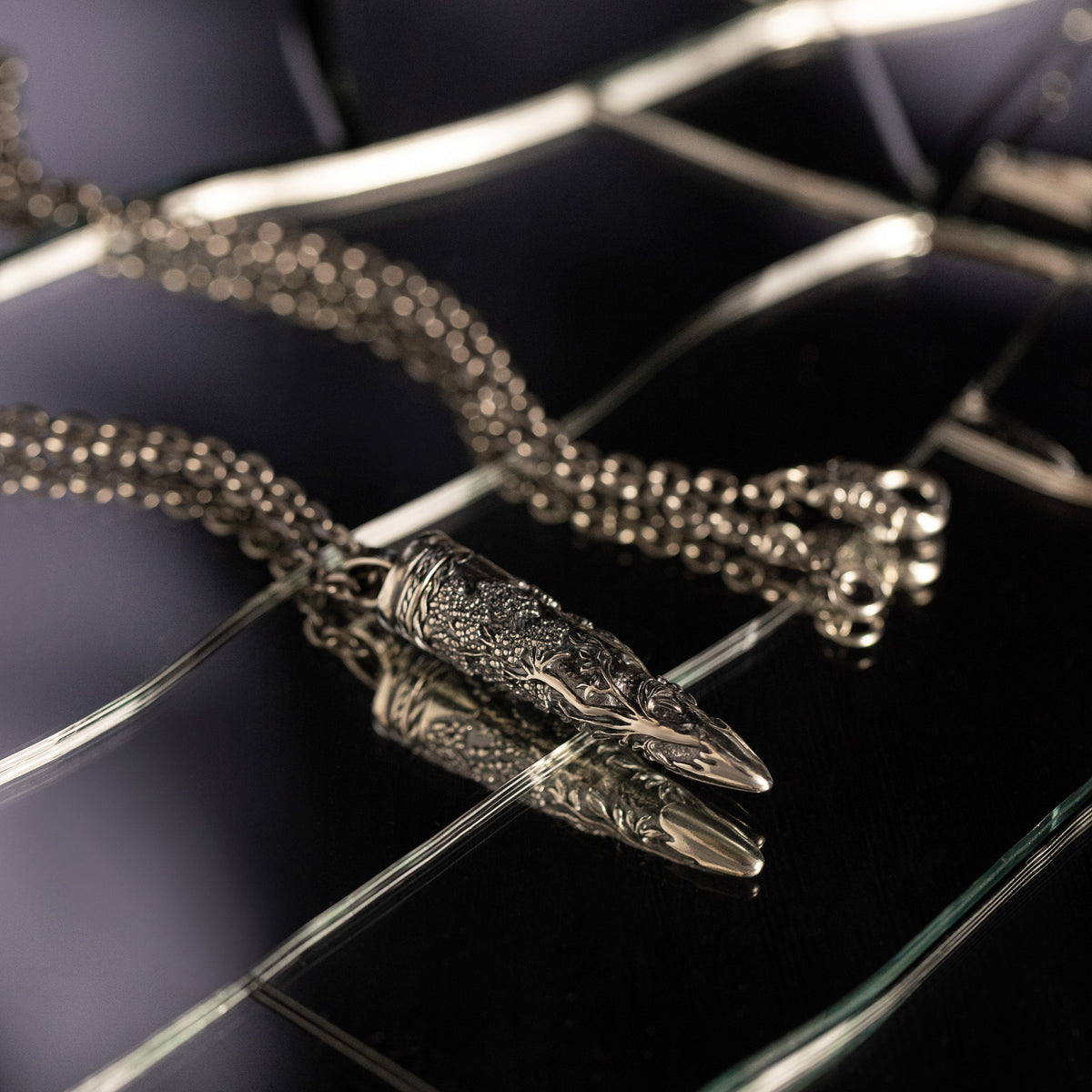 Recoil Stainless Steel bullet case storage pendant necklace
