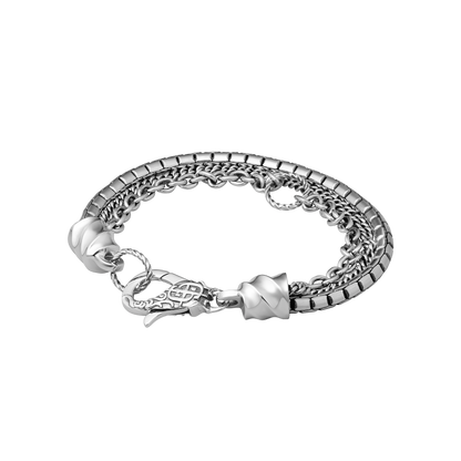 Vanguard Sterling Silver Men's Chain Multi Bracelet